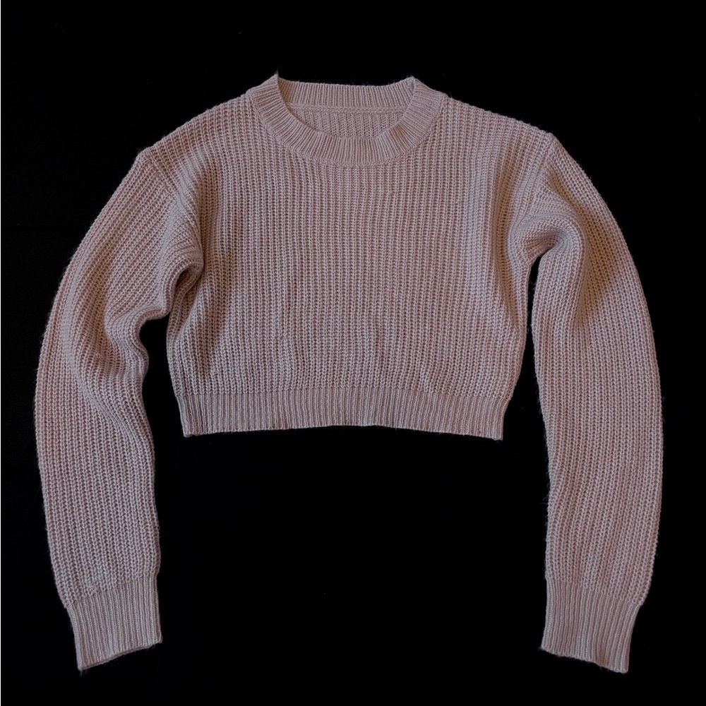 pink knitted sweater